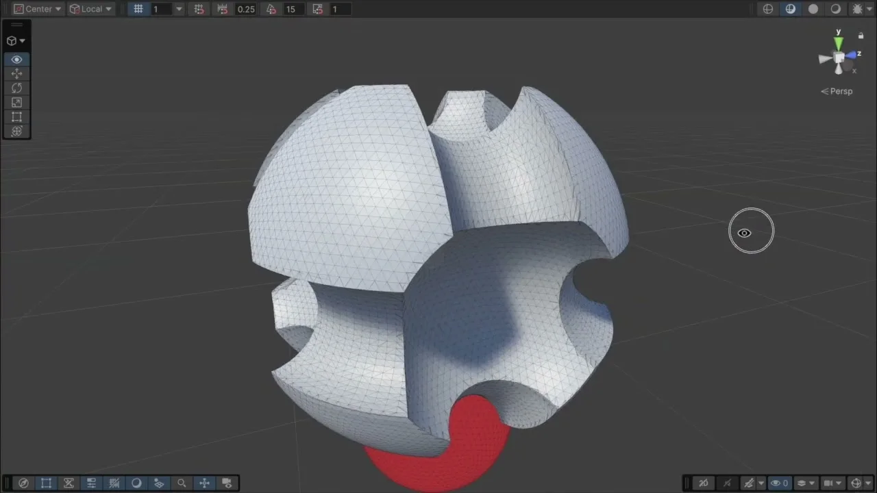 Sphere with Boolean cavities