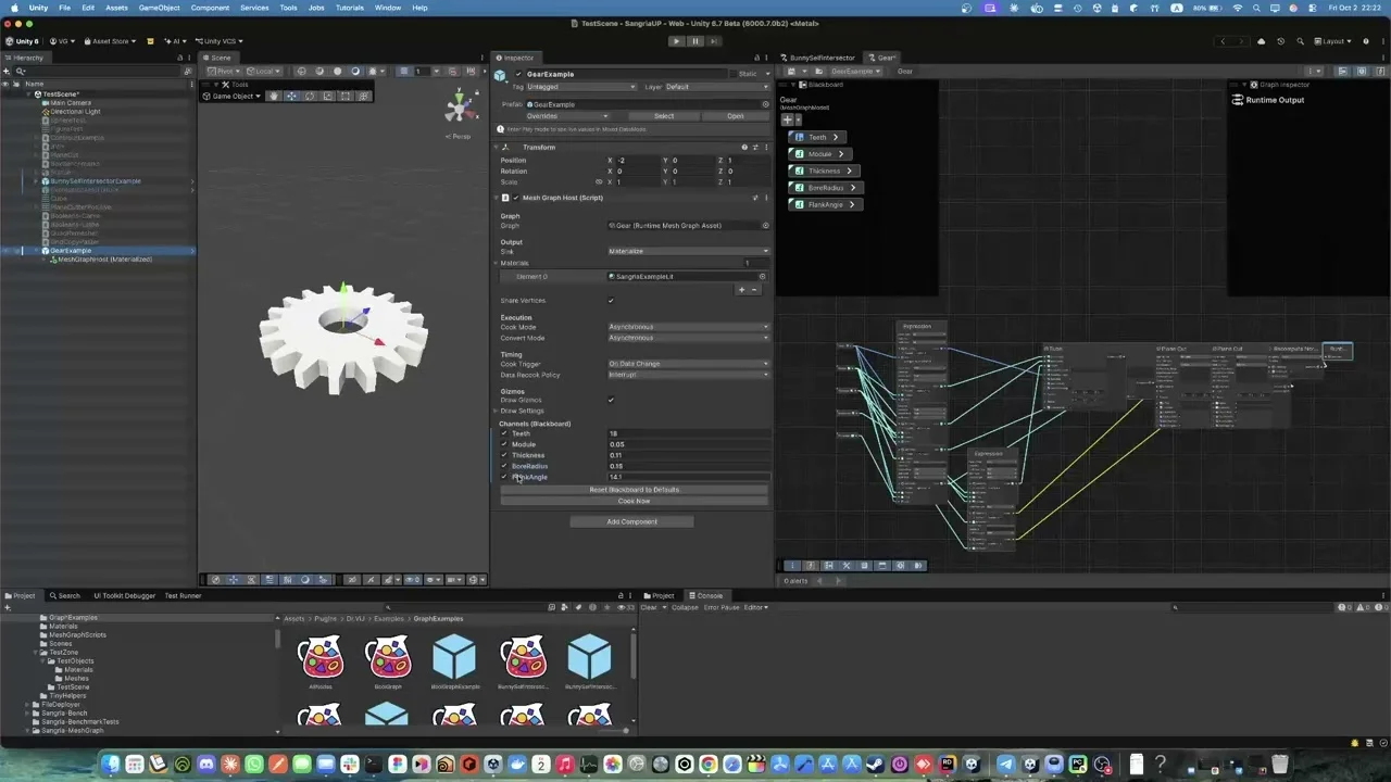 Parametric gear graph